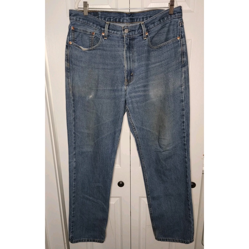 Levi's 550 Men's Jeans‎ 36x34 Blue Was Relaxed Fit High Rise Vintage Distressed